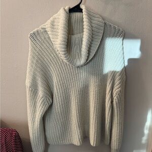 Mossimo Supply Co. Cream Cowl Neck Sweater